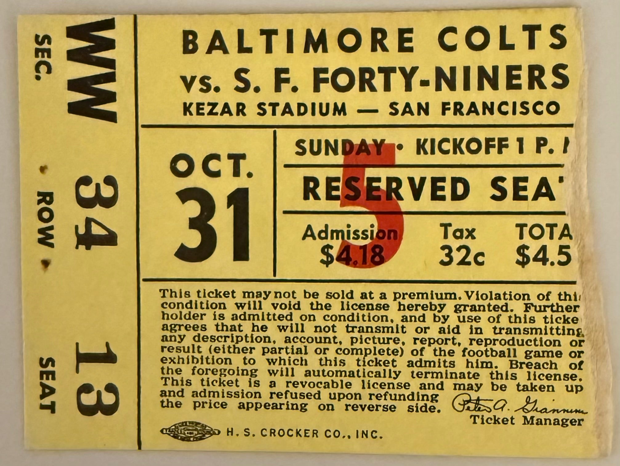 October 31, 1965, Colts versus 49ers, Johnny Unitas 324 Yards/4 TDs (ST)