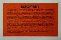 1988 San Francisco Giants Candlestick Park Press Pass