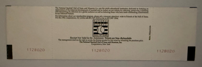 1998 Pete Rose Signs Admission Ticket to National Baseball Hall of Fame and Museum