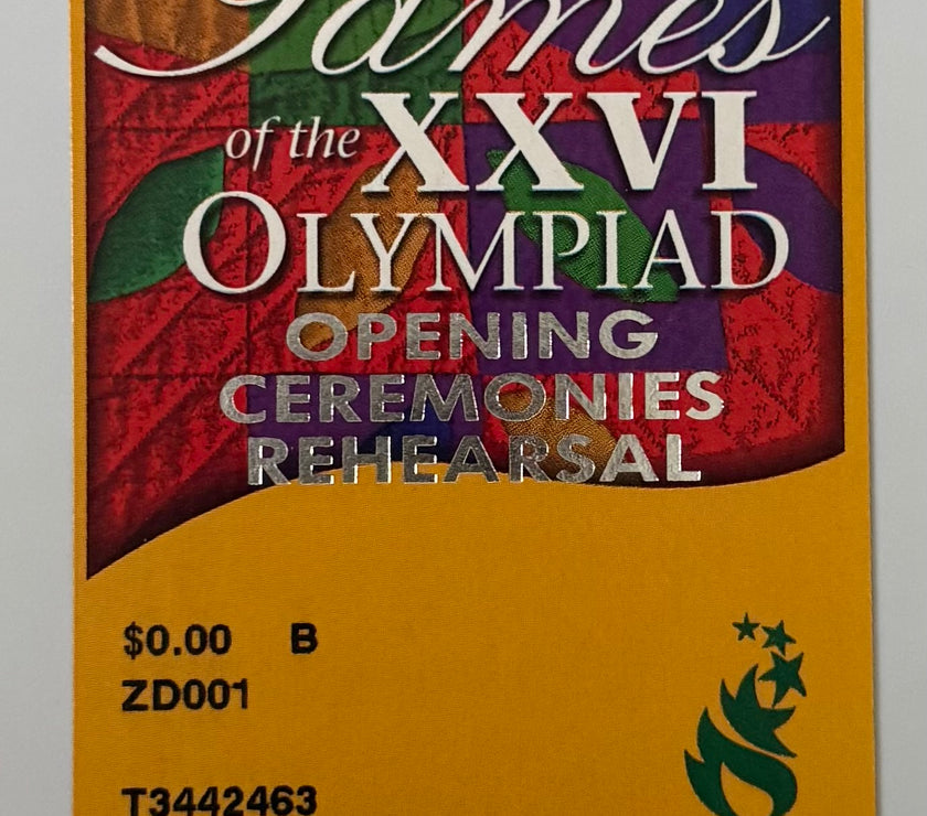 1996 Olympic Opening Ceremony, Rehearsal Ticket, July 17, 1996