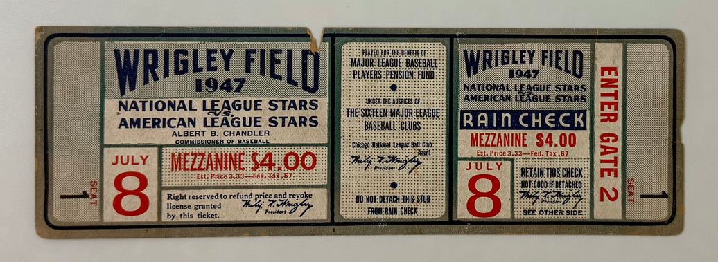 1947 All Star Game at Wrigley Field, July 8, 1947, American League Wins 2-1