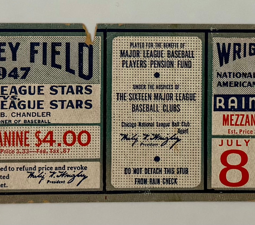 1947 All Star Game at Wrigley Field, July 8, 1947, American League Wins 2-1