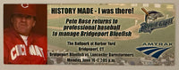 June 16, 2014, Pete Rose, Last Professional Game Managed, Bridgeport Bluefish