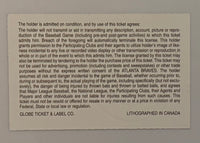 1996 Last Regular Season Game at Fulton County Stadium, Braves versus Expos, September 23, 1996