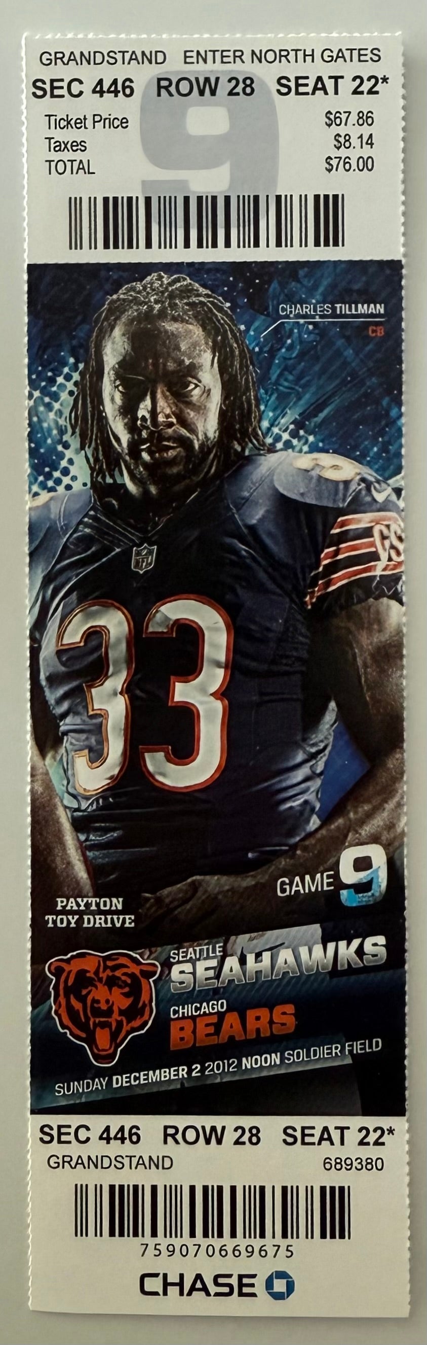 12/2/2012 - Brian Urlacher Final Game, Chicago Bears