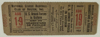 August 19, 1945, Boston Braves - Fenway Park, Armed Forces in Uniform Day, Condition-Reverse