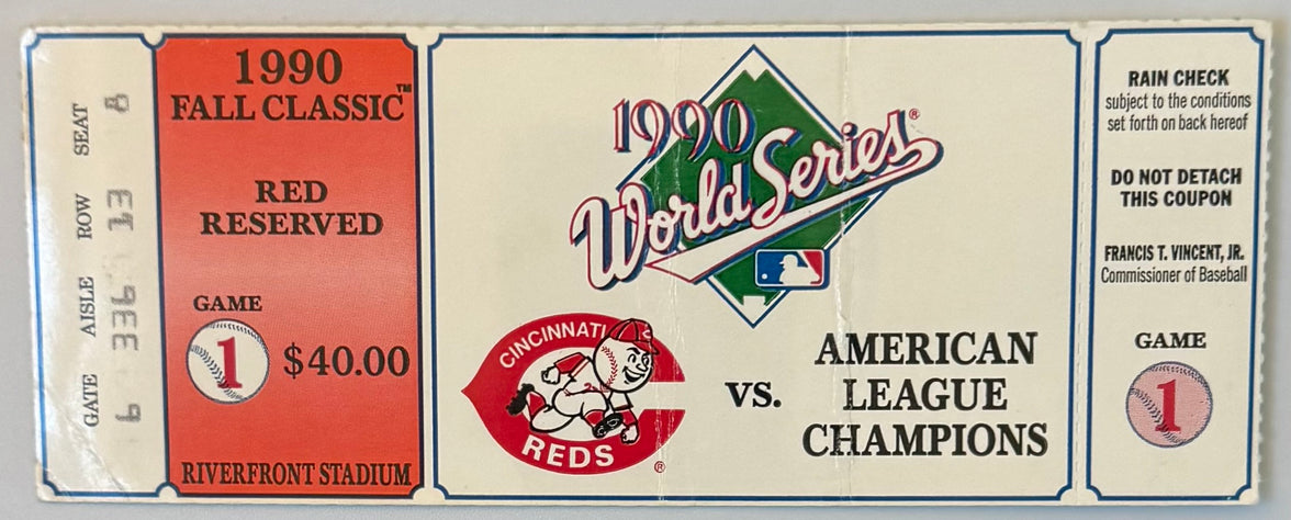 1990 World Series, Game One, Cincinnati versus Oakland (Condition)