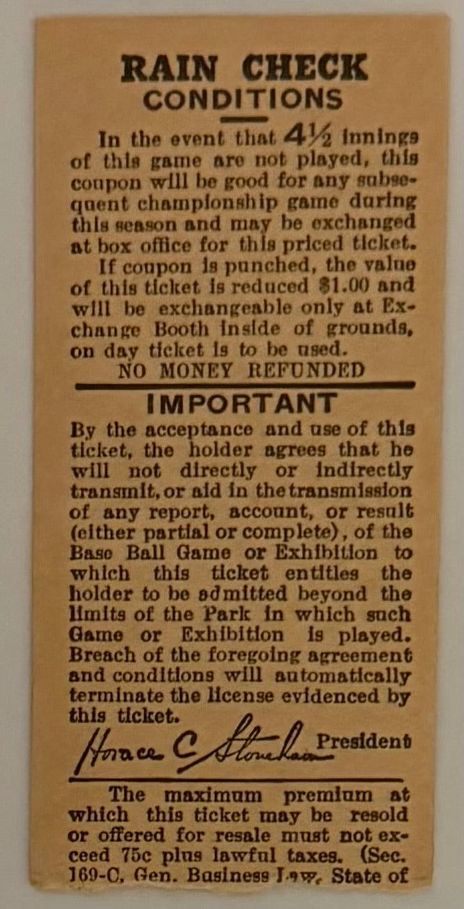 August 29, 1941, Brooklyn Dodgers at Polo Grounds