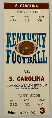 October 12, 1996, University of Kentucky versus South Carolina