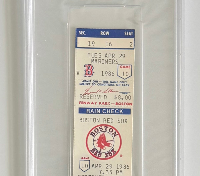 1986 Boston Red Sox, April 29, 1986, Boston-3 Seattle-1, Roger Clemens Strikes Out 20, PSA