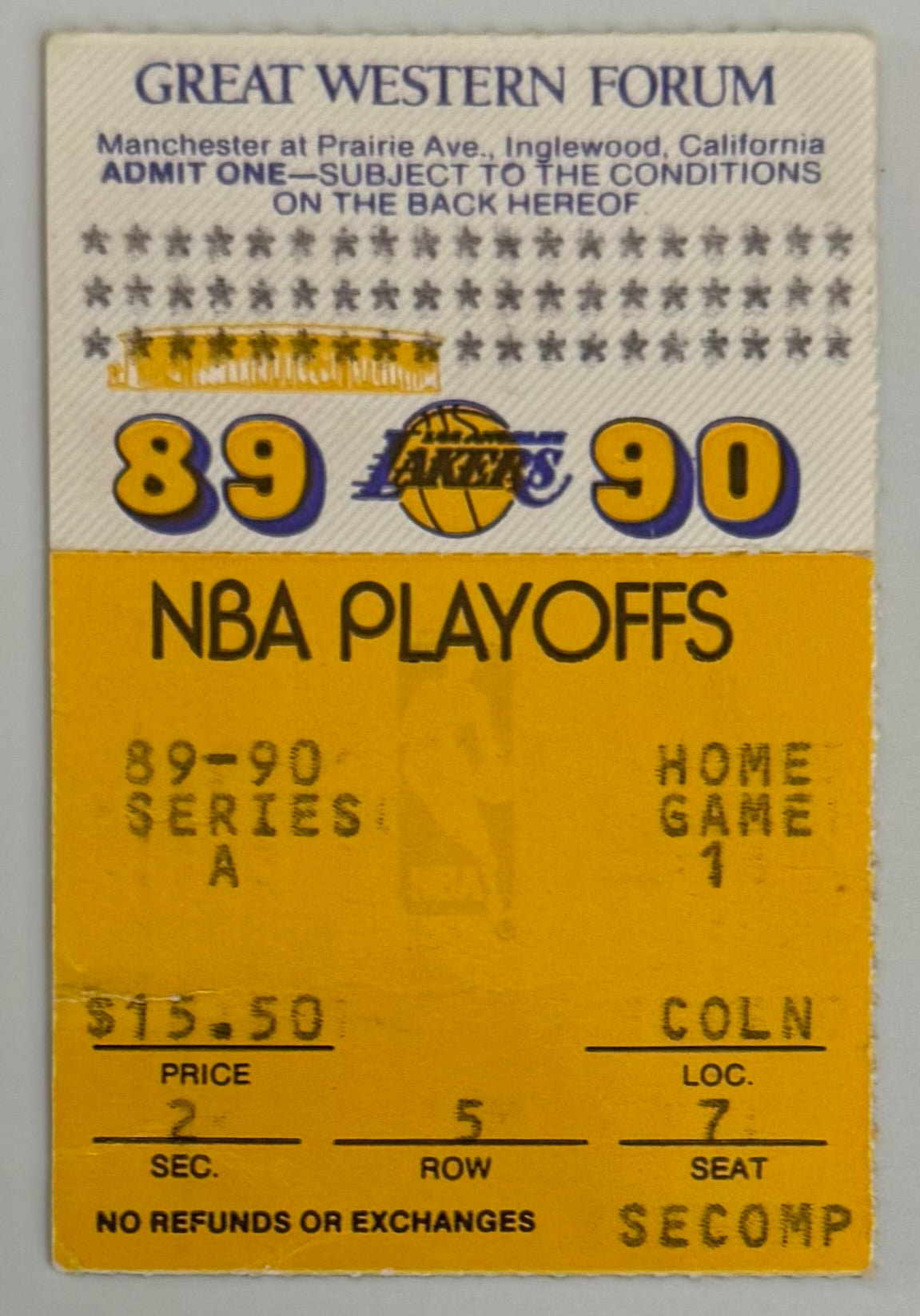April 27, 1990, 1990 NBA Playoffs, Lakers versus Rockets