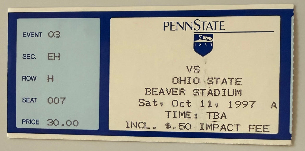 October 11, 1997, Ohio State University at Penn State University