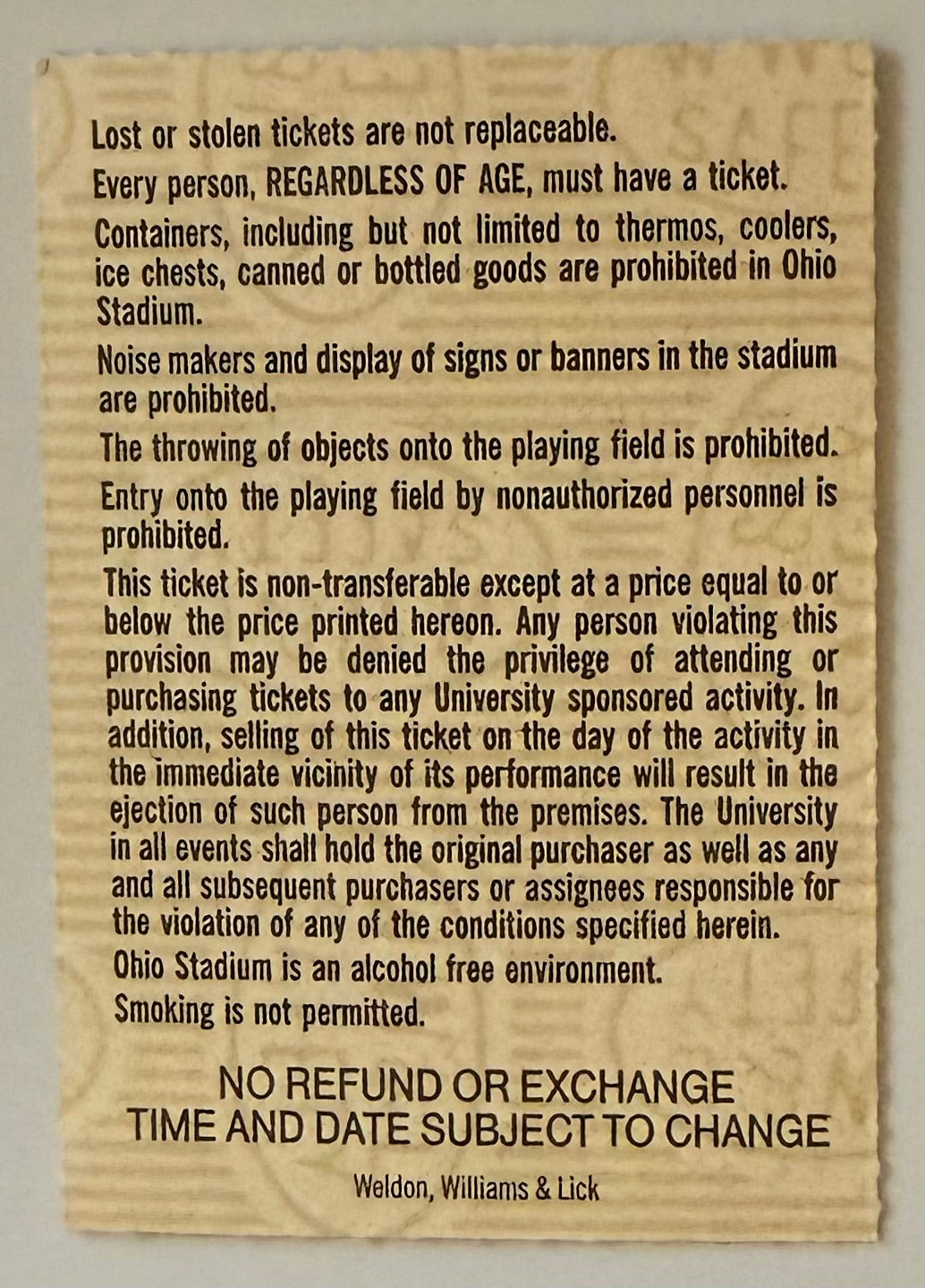 August 28, 1997, University of Wyoming at Ohio Stadium