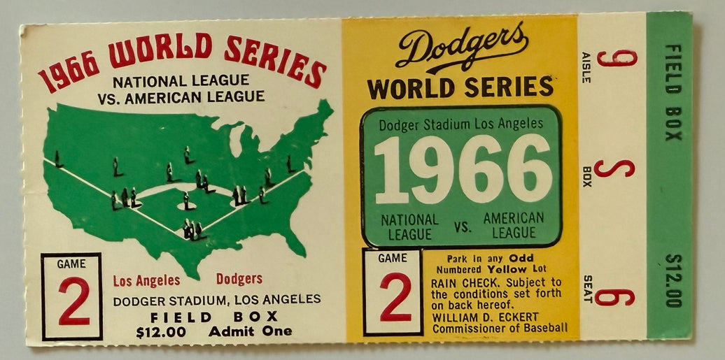 1966 Game 2 of 1966 World Series at Dodger Stadium, Sandy Koufax Last Game
