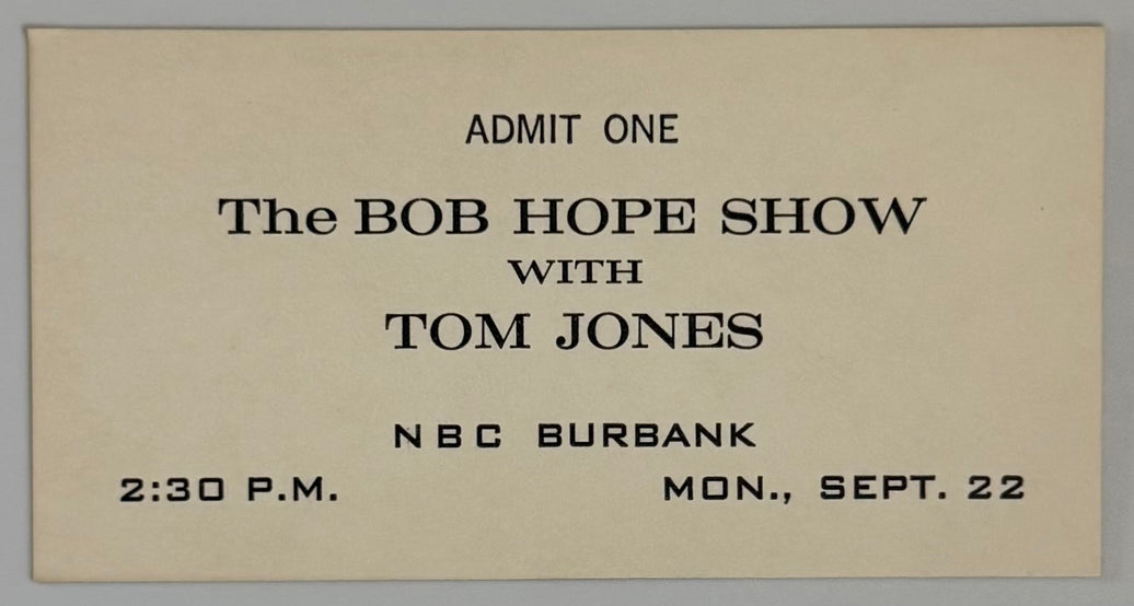 September 22, The Bob Hope Show with Tom Jones - NBC