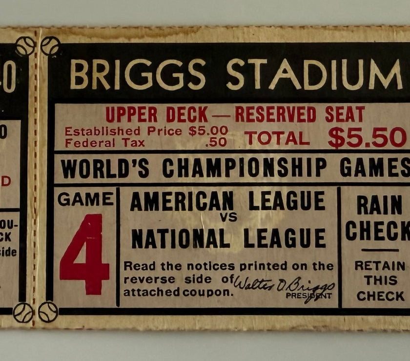 1940 World Series Ticket, Detroit at Briggs Stadium, Game 4