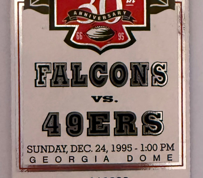1995 Atlanta Falcons versus San Francisco 49ers at the Georgia Dome Stub, December 24, 1995