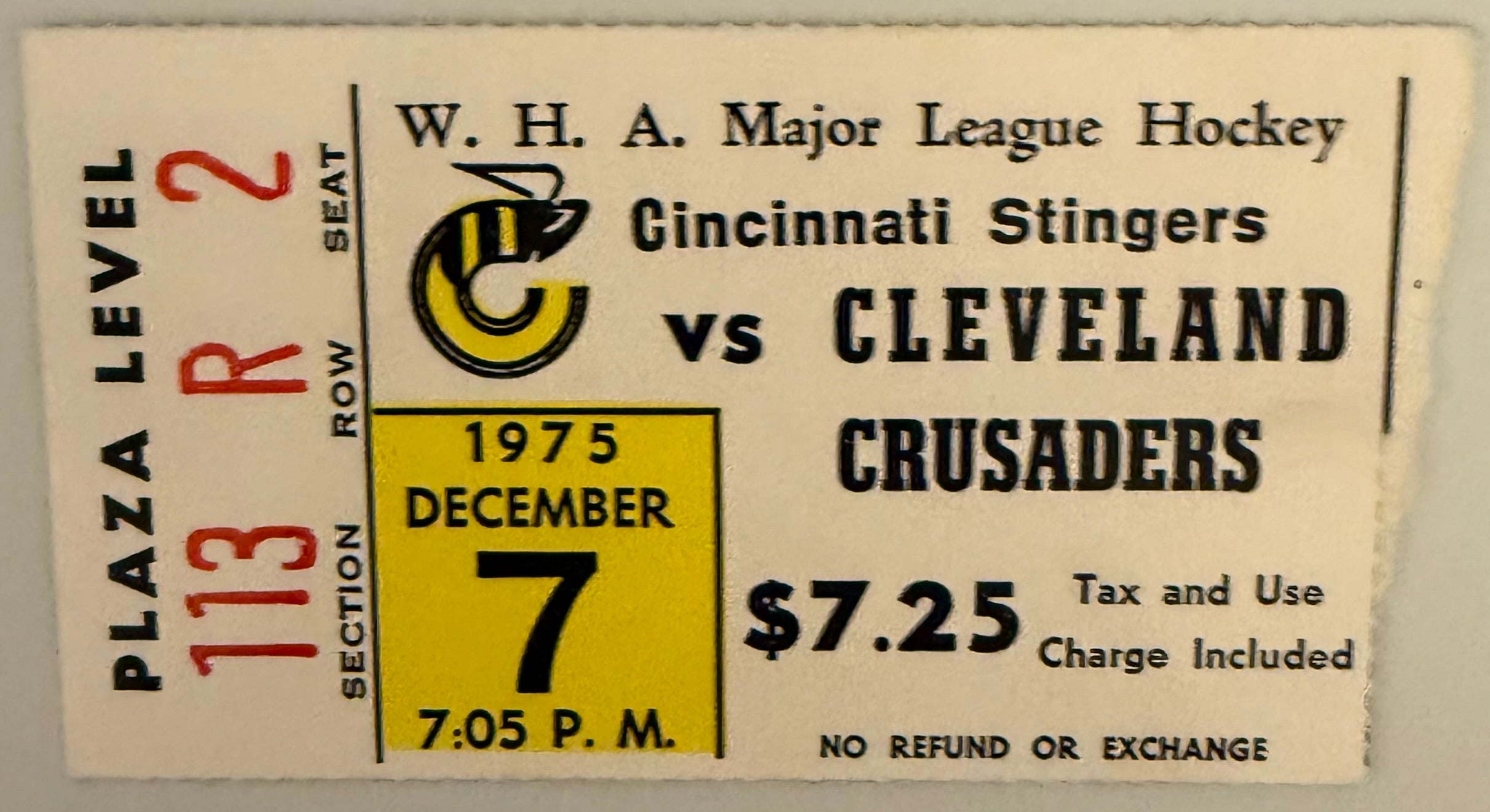 December 7, 1975, Cincinnati Stingers First WHA Season
