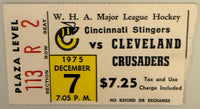 December 7, 1975, Cincinnati Stingers First WHA Season
