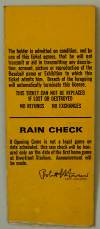 1971 Opening Day, First Opening Day at Riverfront Stadium, Tape