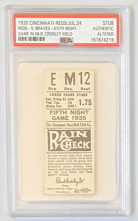 July 24, 1935, Cincinnati Reds 5th Ever Night Game - Crosley Field
