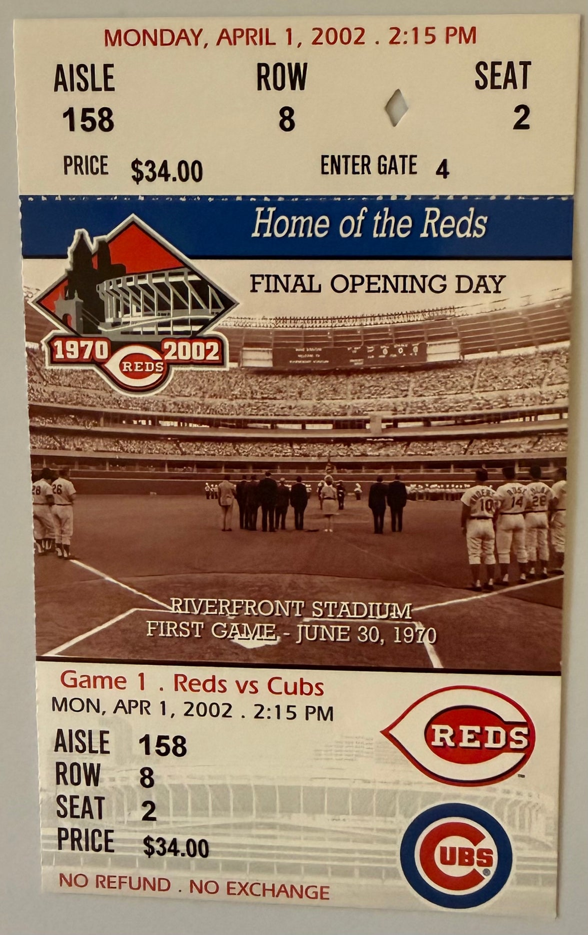 April 1, 2002, Final Opening Day at Riverfront Stadium