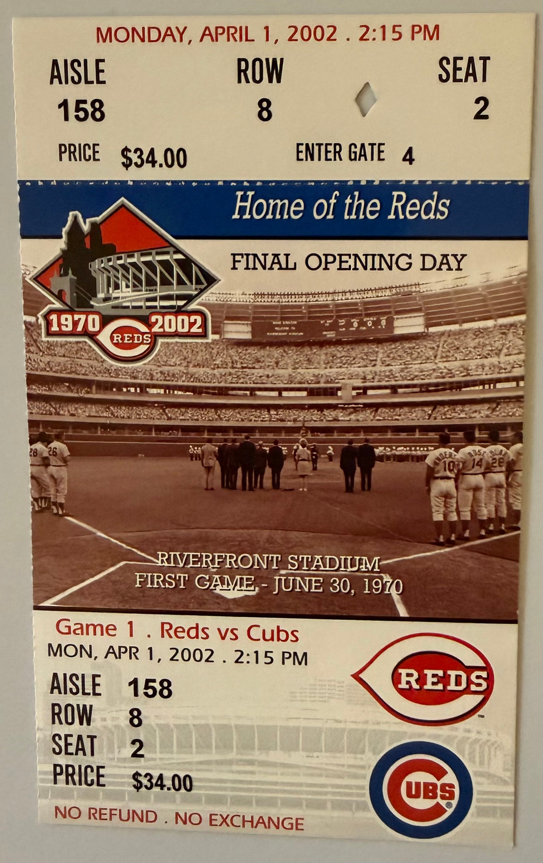 April 1, 2002, Final Opening Day at Riverfront Stadium