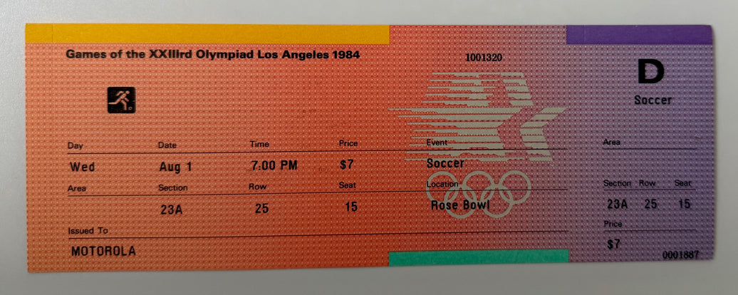 1984 Olympic Soccer Held August 1, 1984 at the Rose Bowl