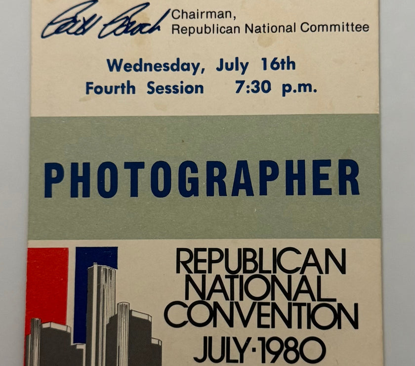 1980 Photographer Badge to the July 16 Fourth Session of the Republican National Convention