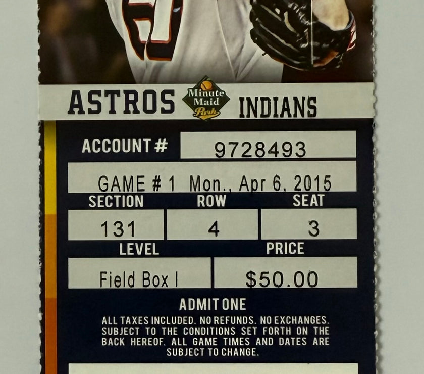 2015 Houston Astros Host Cleveland Indians at Minute Maid Park, 2015 Home Opener Game 1, 4/6/2015