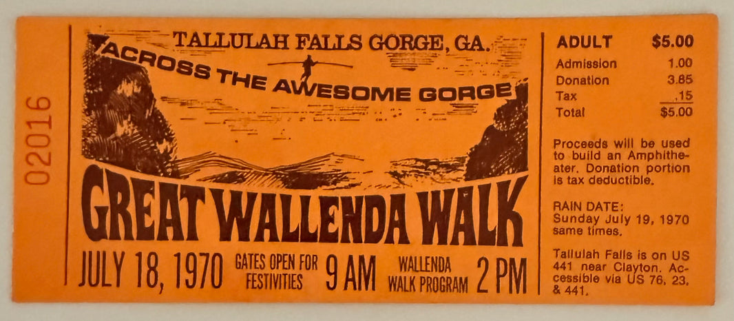 July 18, 1970, Great Wallenda Walk, Tallulah Falls Gorge, GA