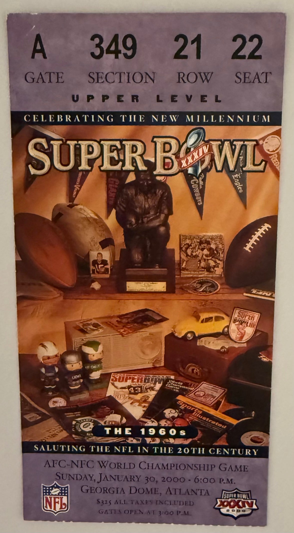 January 30, 2000, Super Bowl XXXIV 34, Rams versus Titans