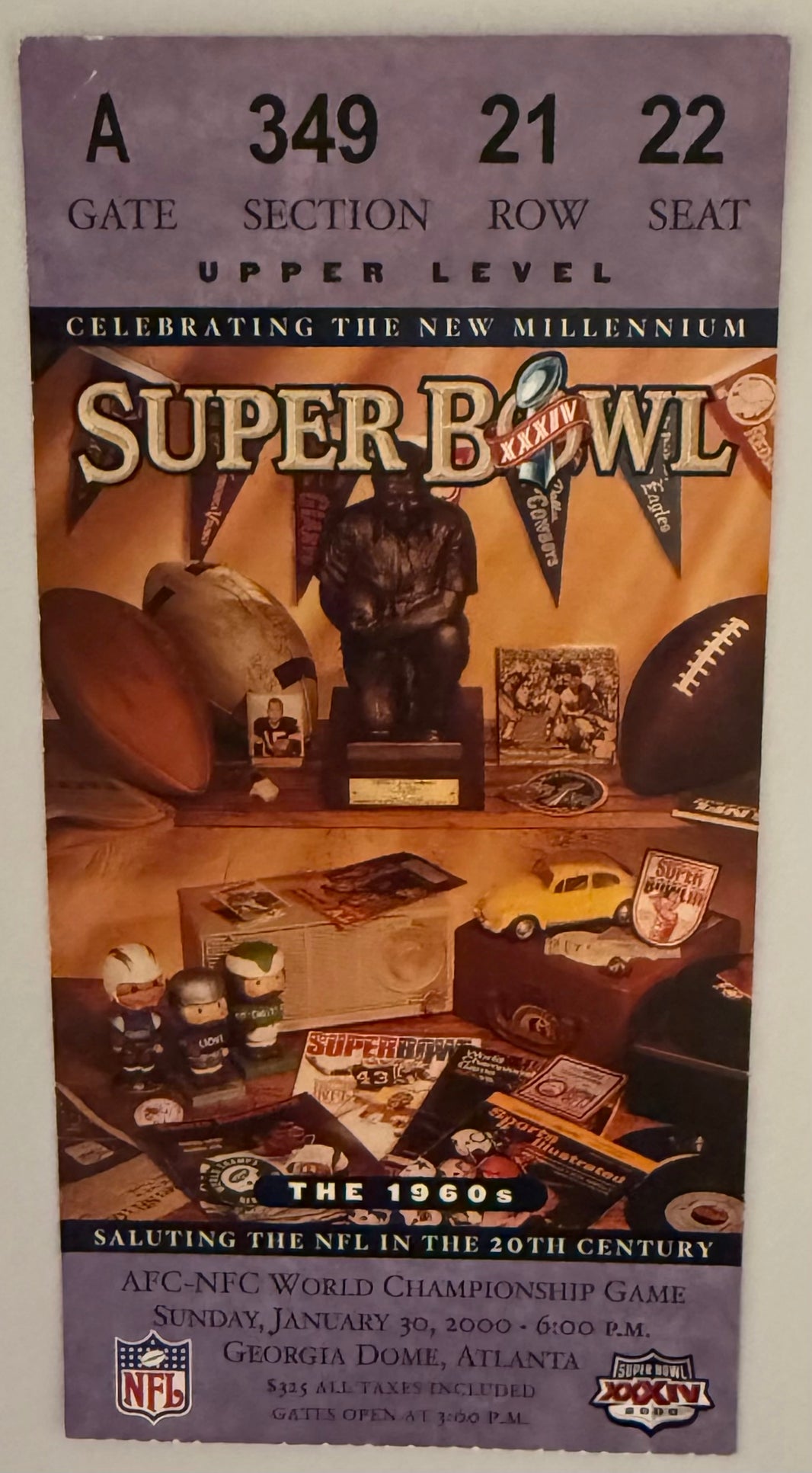 January 30, 2000, Super Bowl XXXIV 34, Rams versus Titans
