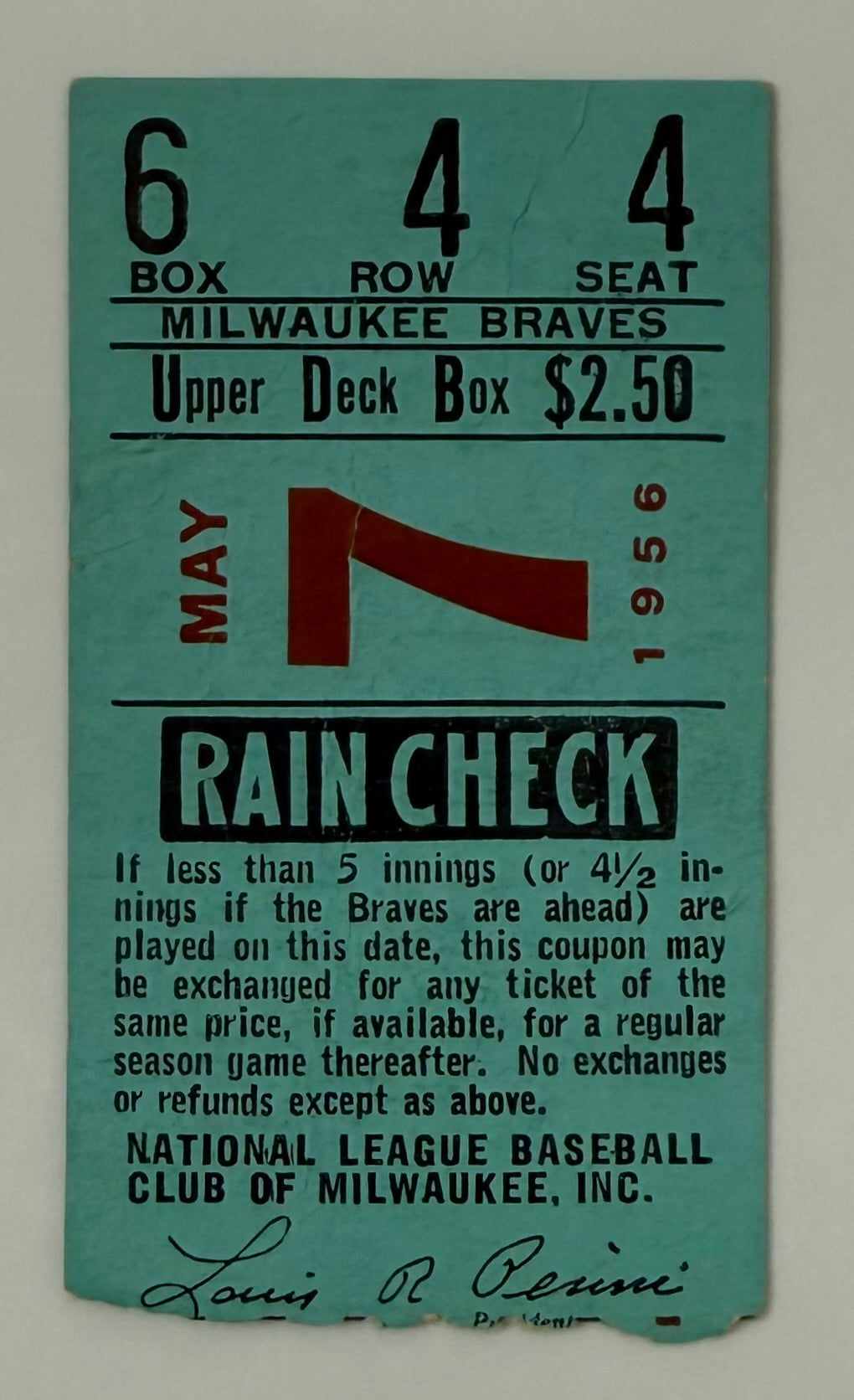 1956 Milwaukee Defeats Brooklyn, 3-1, May 7, 1956, Hank Aaron Hits 43rd Career Home Run, Jackie Robinson Has A Double