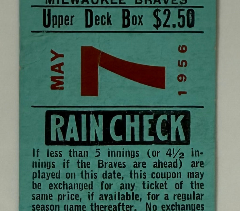 1956 Milwaukee Defeats Brooklyn, 3-1, May 7, 1956, Hank Aaron Hits 43rd Career Home Run, Jackie Robinson Has A Double