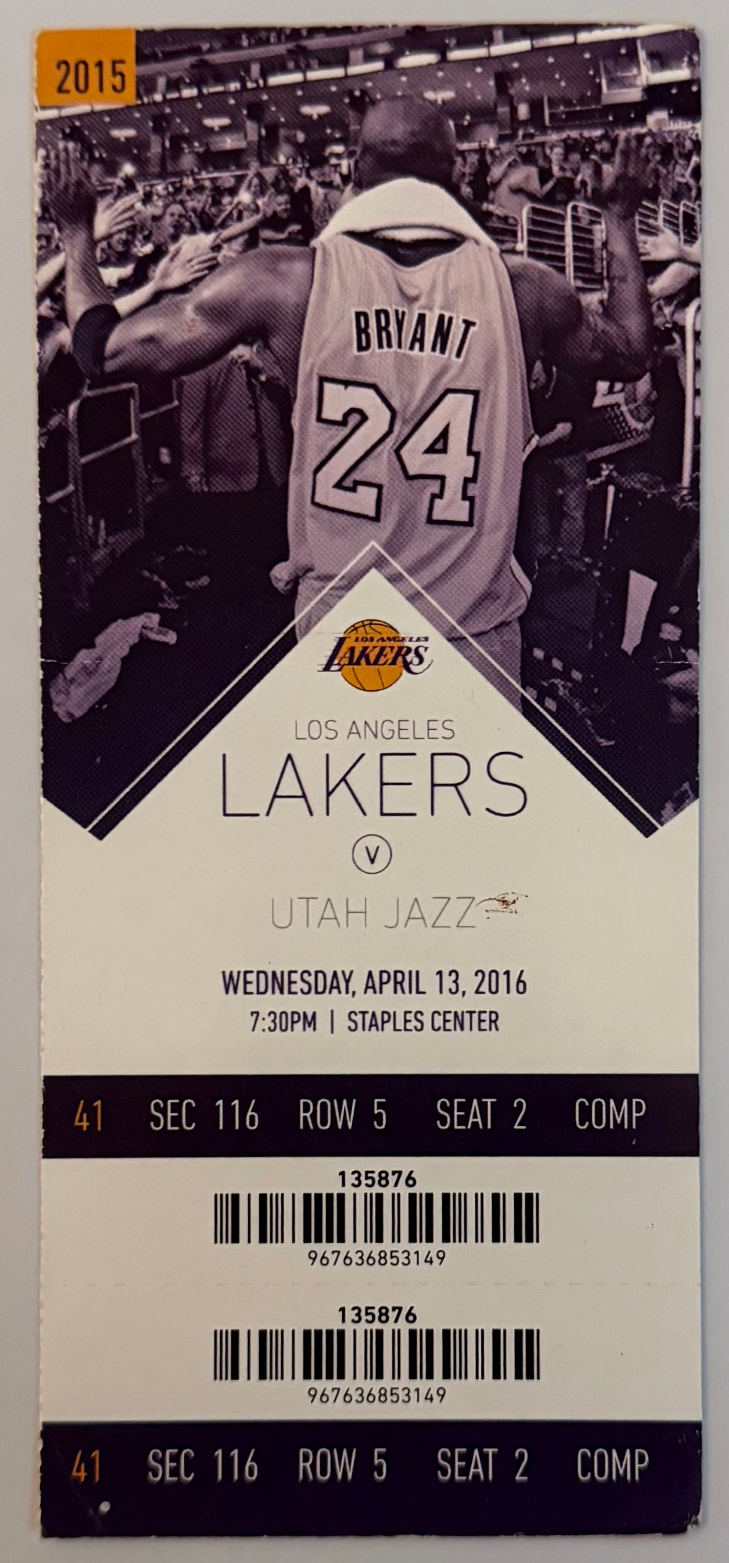 April 3, 2016, Kobe Bryant's Final Game