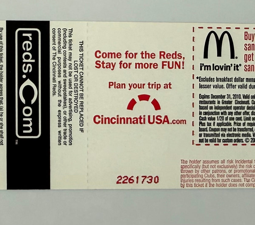 2010 Cincinnati Reds Opening Day versus  St. Louis Cardinals, April 5, 2010