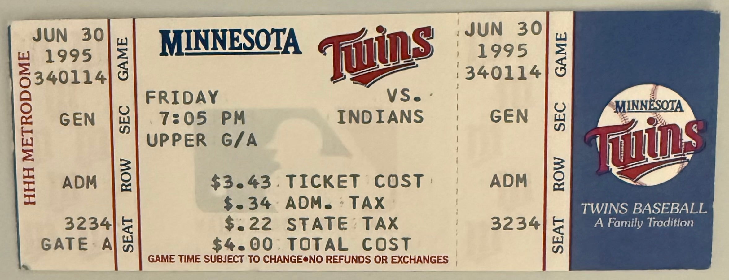 June 30, 1995, Twins versus Indians, Eddie Murray Hit #3000