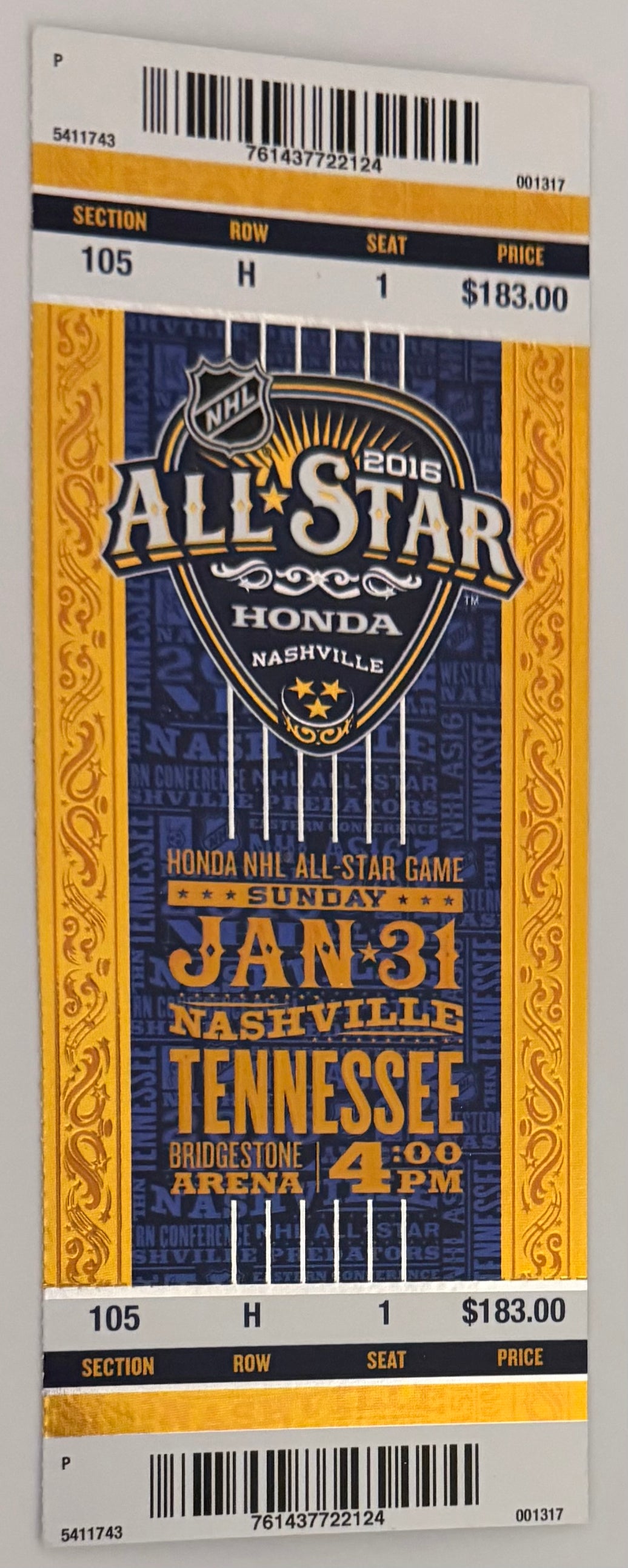 January 31, 2016, NHL All Star Game