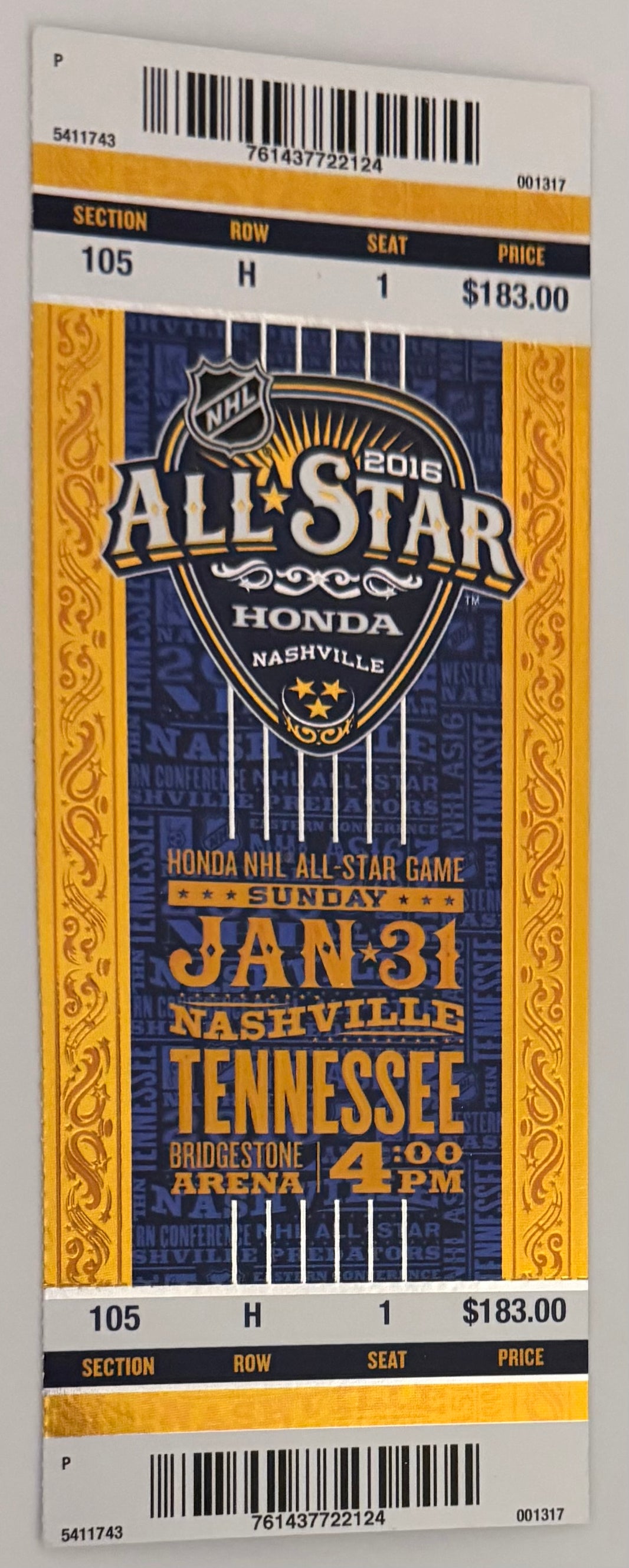 January 31, 2016, NHL All Star Game