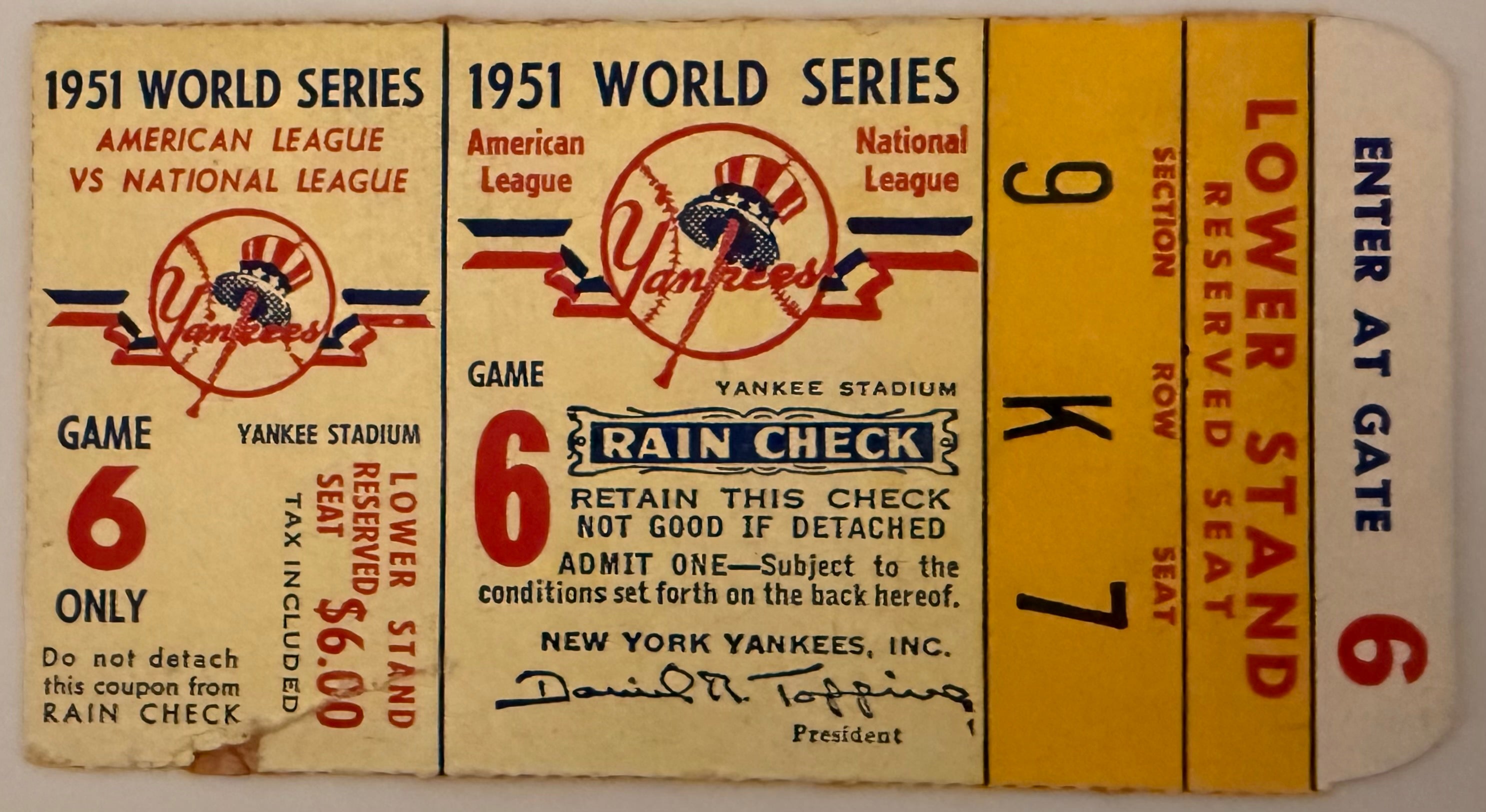 1951 World Series Game 6, Joe DiMaggio's Last Game