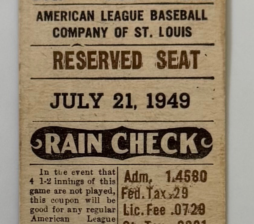 1949 St. Louis Browns vs Philadelphia Phillies, July 21, 1949