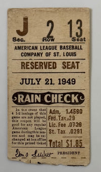 1949 St. Louis Browns vs Philadelphia Phillies, July 21, 1949