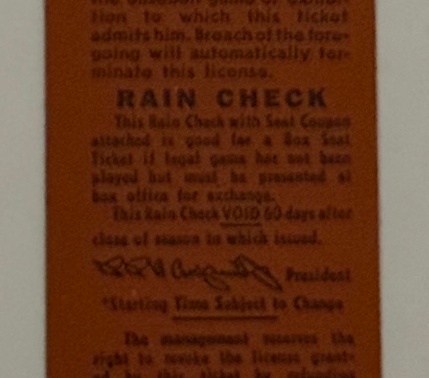 1970 Full Ticket to Last Game Played at  Connie Mack Stadium, October 1, 1970