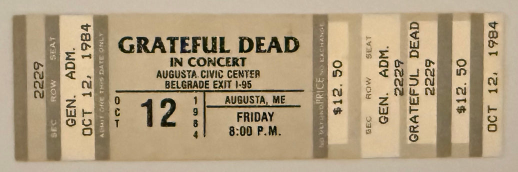 October 12, 1984, Grateful Dead, Augusta Maine Civic Center