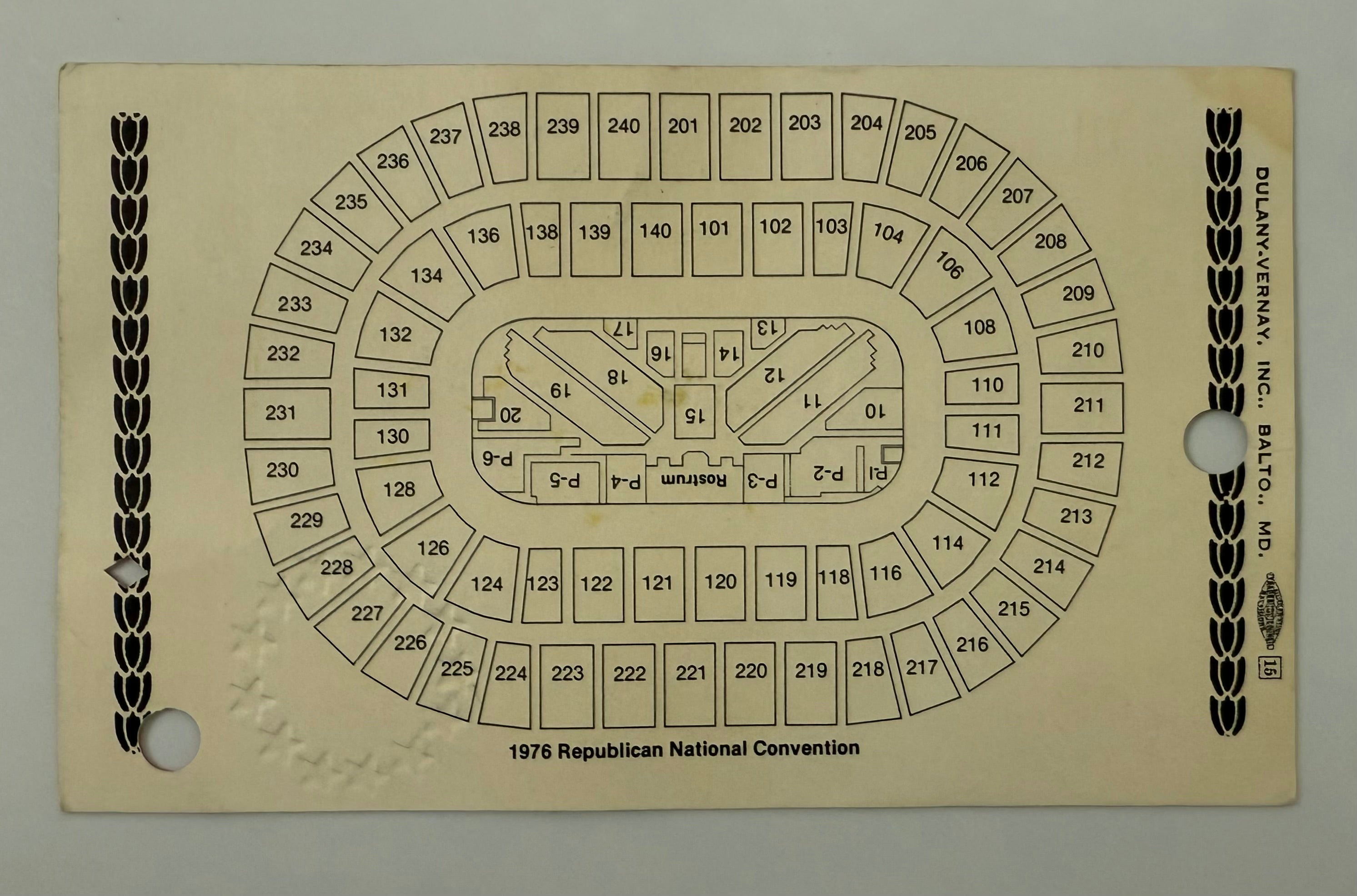 1980 Badge for the Delegate Section of the Republican National Convention in Kansas City, August 18, 1976