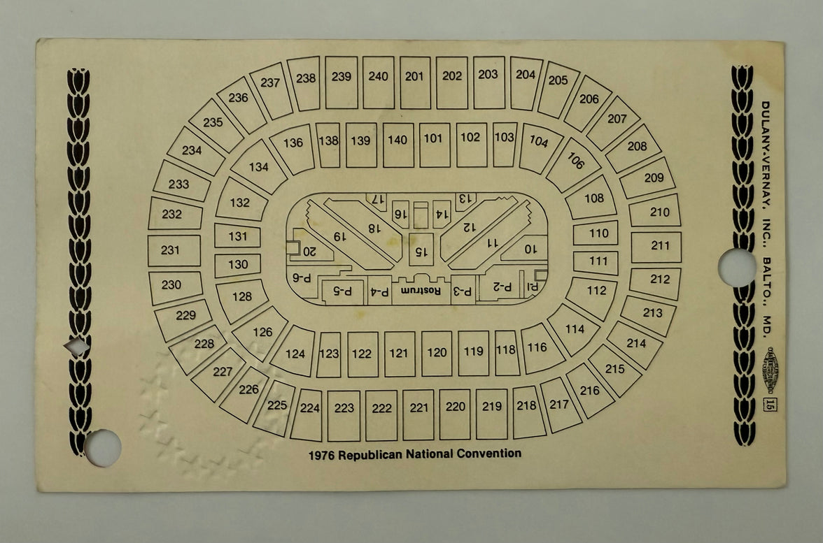 1980 Badge for the Delegate Section of the Republican National Convention in Kansas City, August 18, 1976