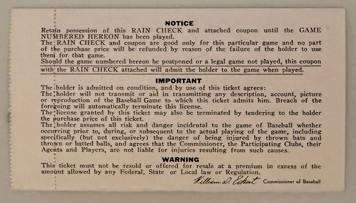 1968 World Series Ticket Stub Game 2, St. Louis Cardinals versus Detroit Tigers, Mickey Lolich Winning Pitcher