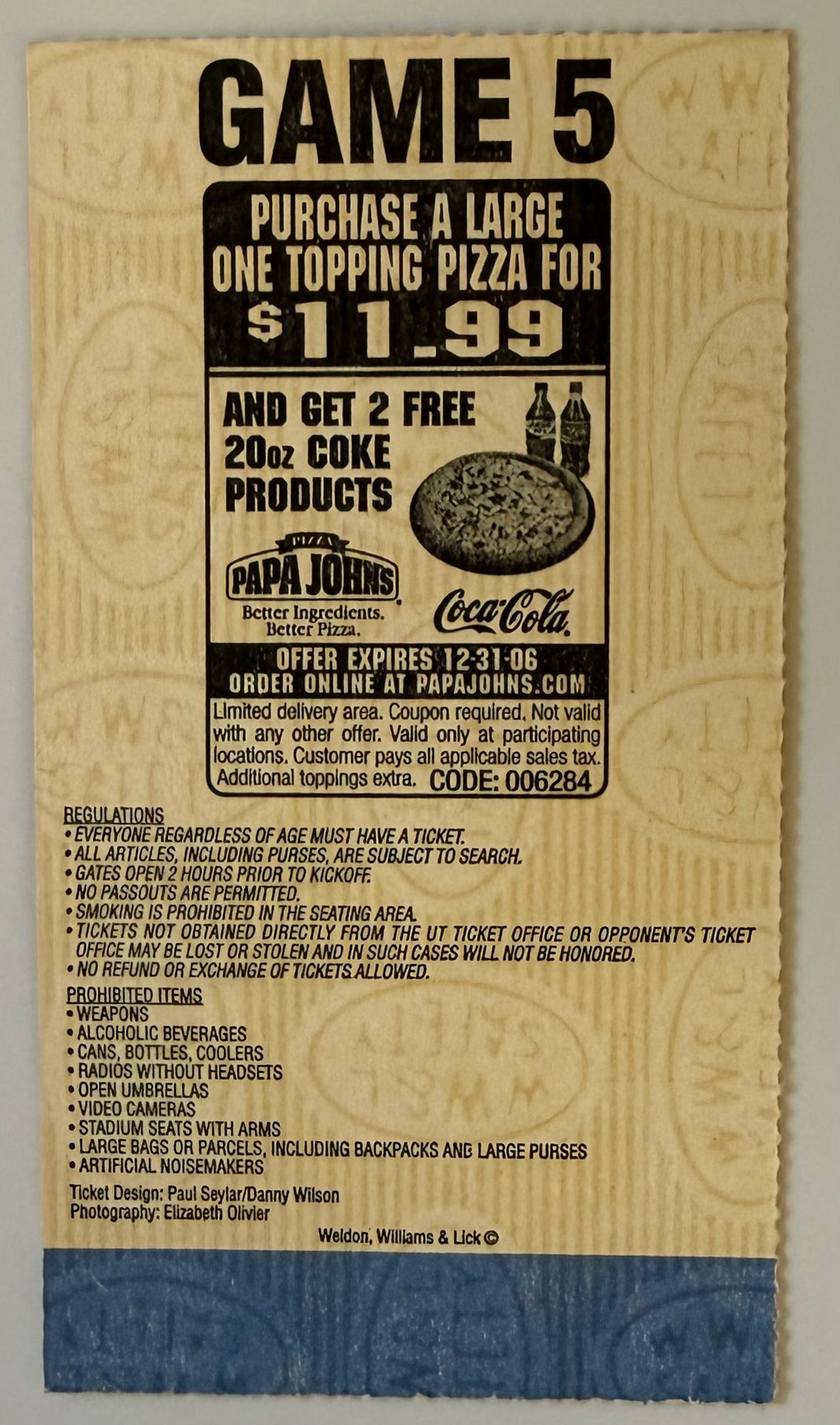 October 21, 2006, Tennessee versus Alabama