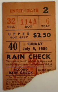 July 9, 1950, Yankees 3 - Red Sox 1, Joe DiMaggio - Ted Williams